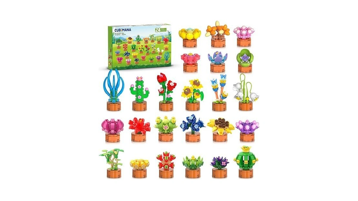 24 Pack Flowers Succulents Party Favors For Kids Building Set