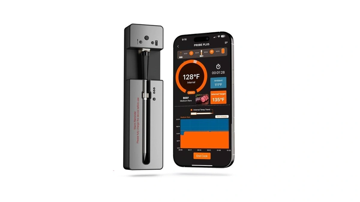 Upgraded Smart Bluetooth Wireless Meat Thermometer With Ultra-thin Probe, 6