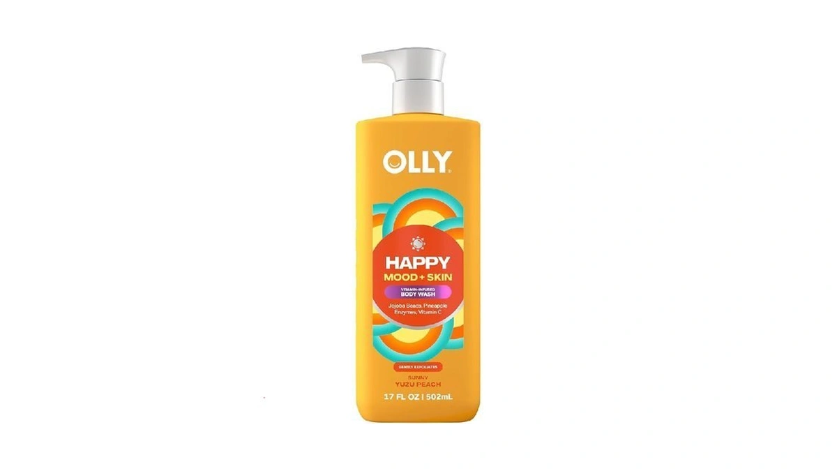 Olly Exfoliating Body Wash Happy Mood + Skin Jojoba Beads,