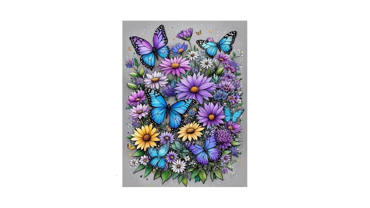 Butterfly Diamond Painting Kits For Adults, 5d Flower Diamond Art