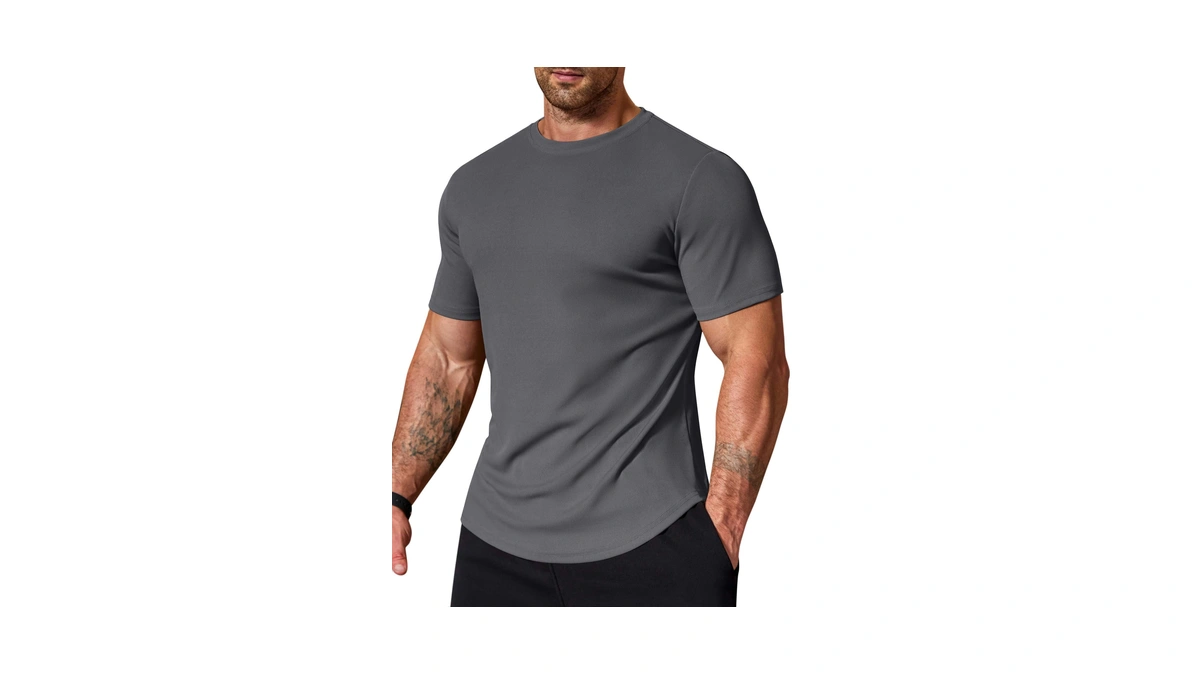 Coofandy Muscle Shirts For Men Short Sleeve Slim Fit T-shirt