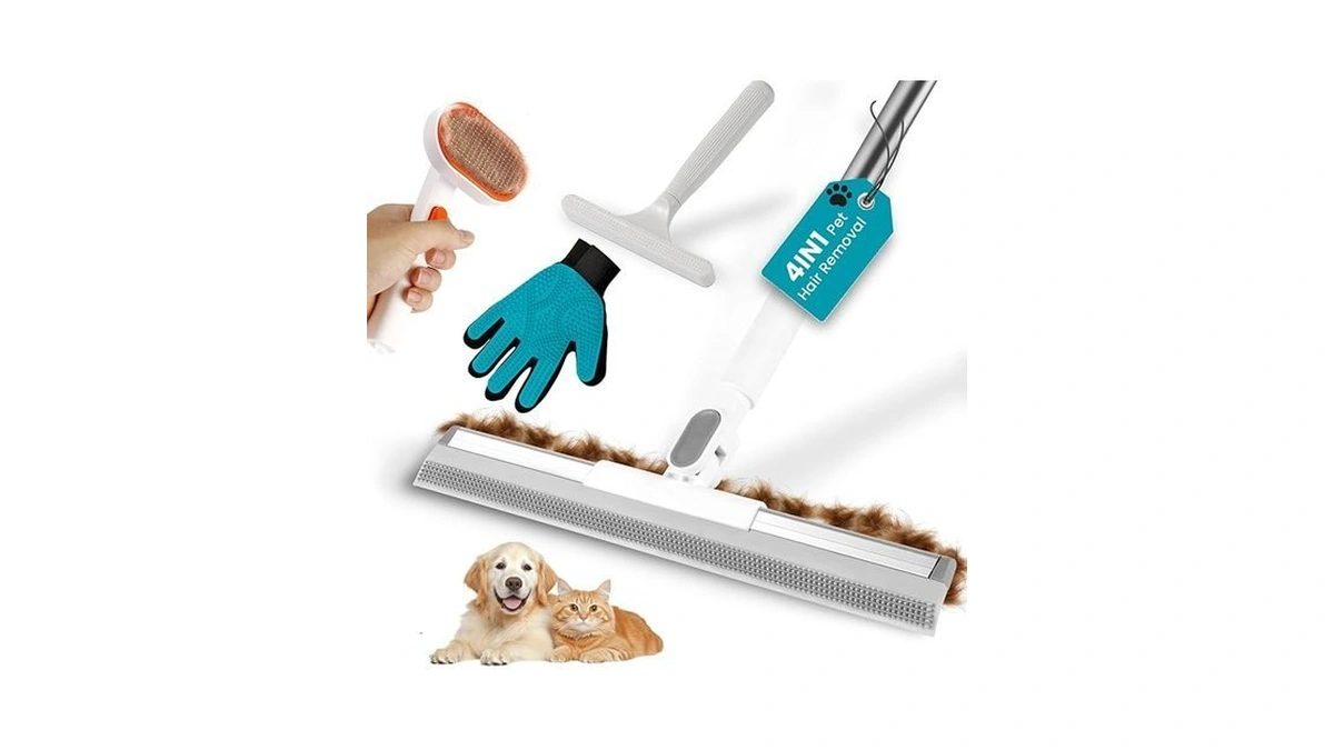 Carpet Rake For Pet Hair Removal Tool, 60” Adjustable Long