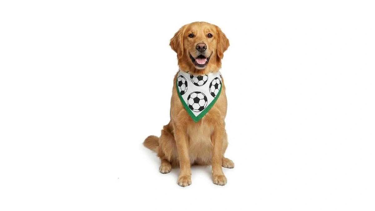 Soccer Pattern Dog Bandana For Large Medium Small Dogs Triangle