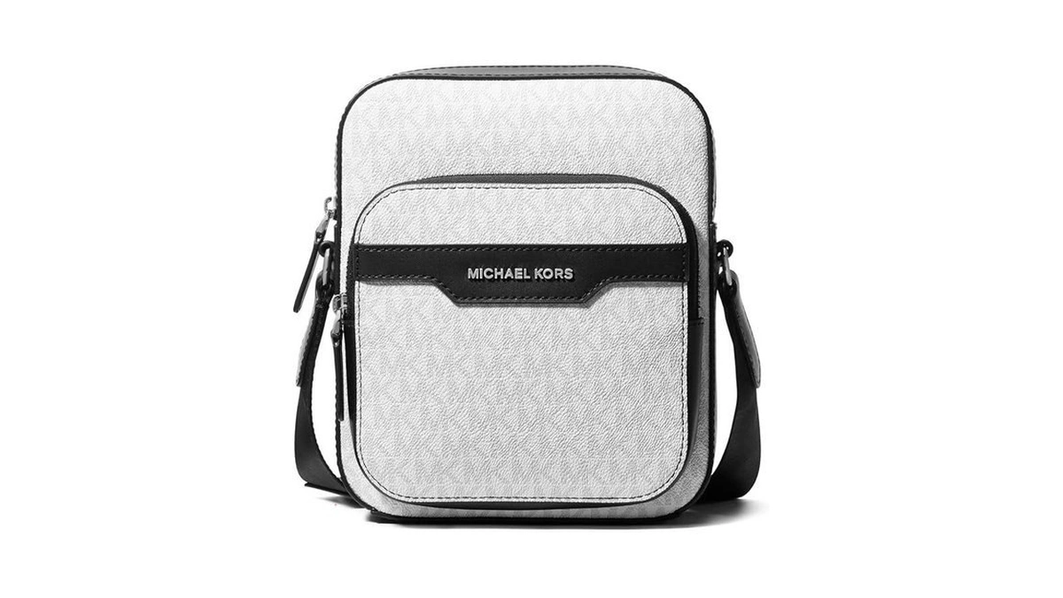 Michael Kors Hudson Double Zip Mini Flight Bag, Silver Tone-hardware/bright