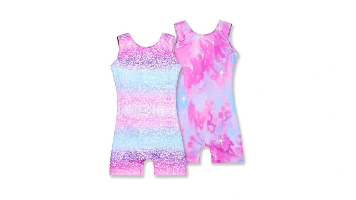 Nymphperi Gymnastics Leotards For Girls 2 Pack Size 5-6 Years
