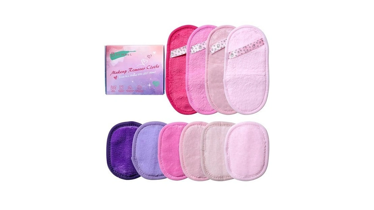 Bs-mall Gentle Makeup Remover Cloths 10 Pack – Reusable Makeup