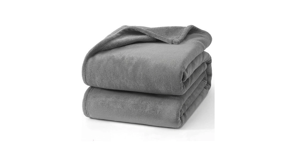 Hansleep Fleece Blanket Twin Size Grey, Soft Cozy Twin Blanket,