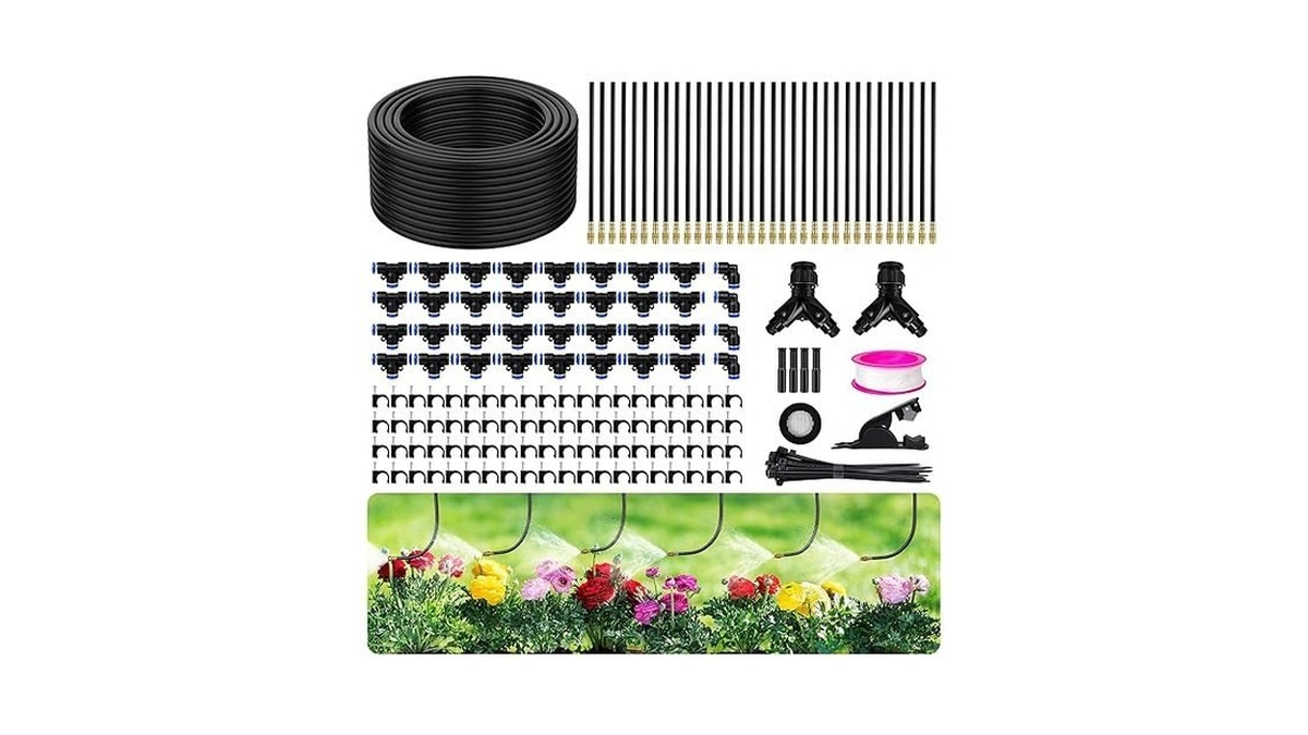 200ft 360° Adjustable Drip Irrigation Kit System For Garden Sprinklers