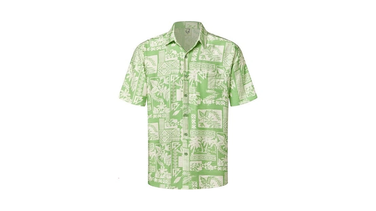 Hardaddy Men's Hawaiian Shirt Short Sleeves Coconut Printed Button Down