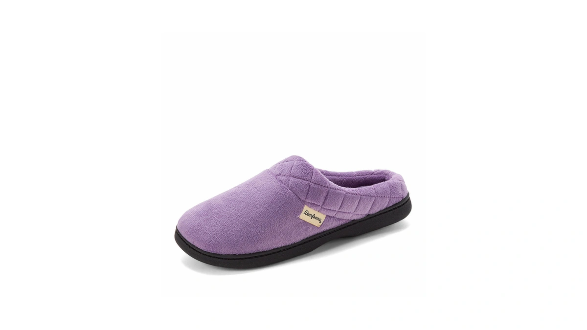 Dearfoams Women's Indoor/outdoor Memory Foam Darcy Microfiber Velour Clog, Wide
