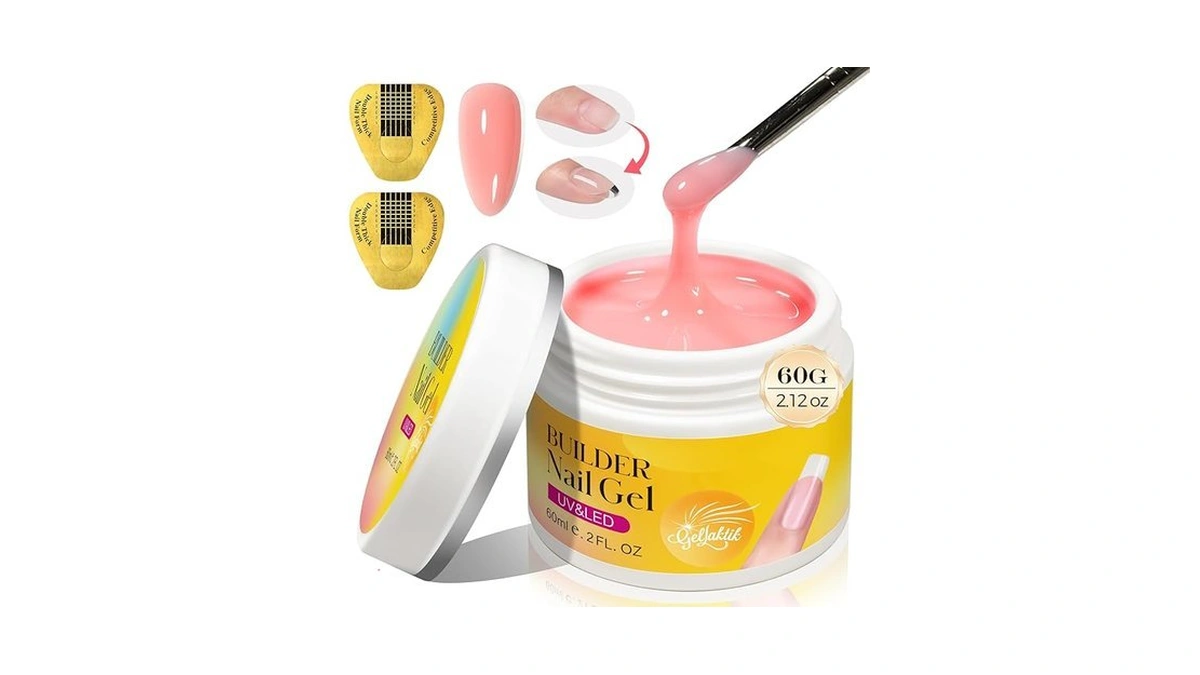 Gellaktik Builder Gel For Nails, 60g Sheer Pink Hard Gel