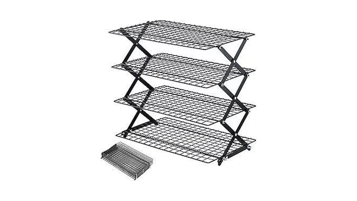 Pleafind 2/3/4-tier Collapsible Cooling Rack - 3 Setting Design, Adjustable