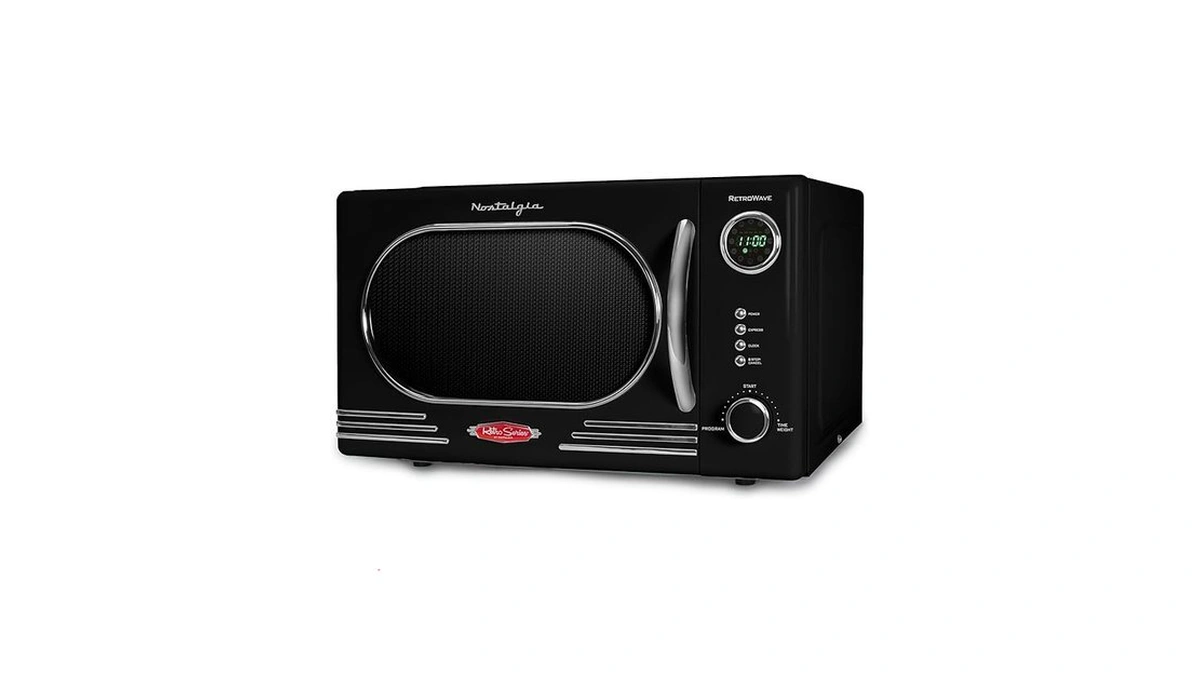 Nostalgia Nrmo11bk6a 1000 Watt Power Retro Countertop Microwave Oven Easy