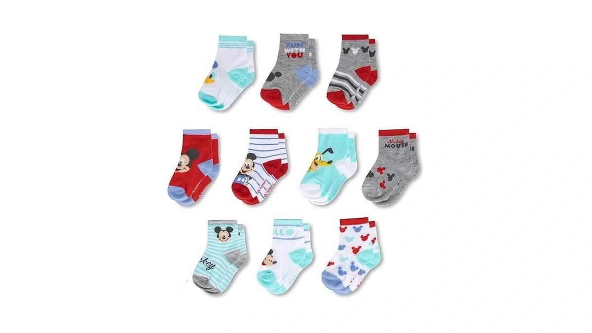 Abg Accessories Baby Boys 10-pack Mickey Mouse Boy Infant Sock,