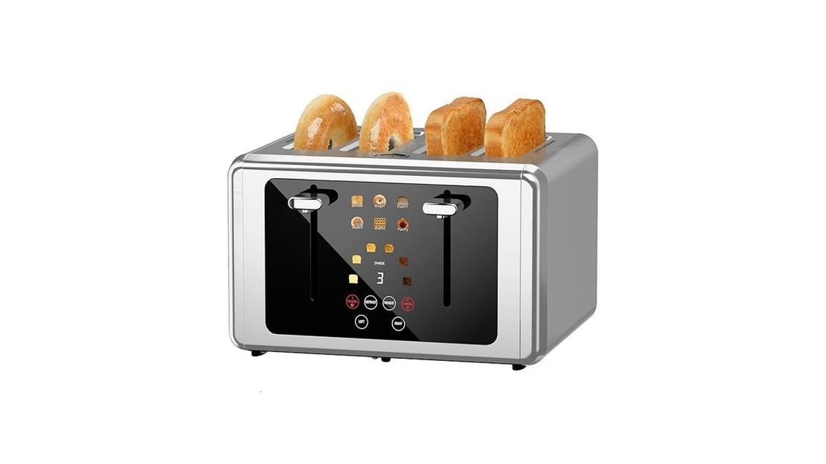 Wunly Smart Digital 4 Slice Toaster With Touch Screen, 1.5''
