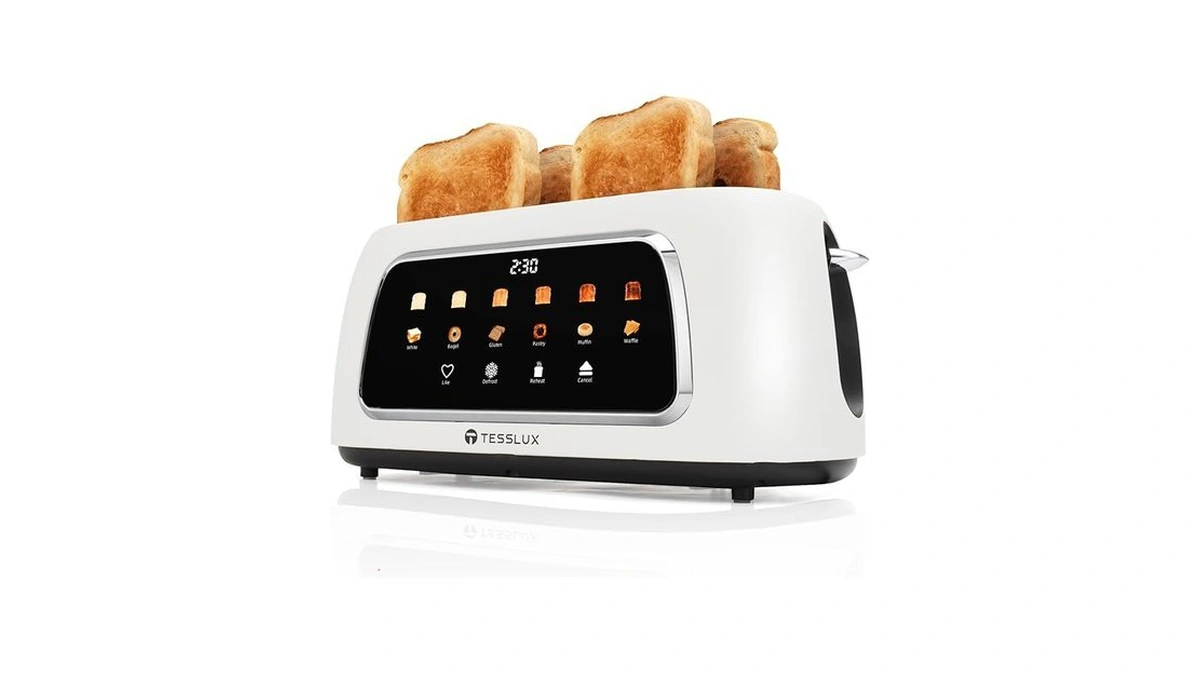 Tesslux 4 Slice Toaster With Touch Screen Control, 1.5" Wide