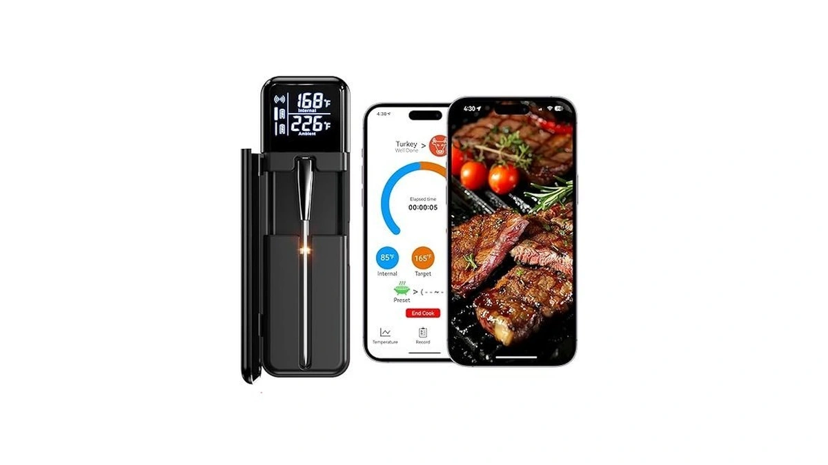 Smart Wireless Meat Thermometer, Digital Cooking Thermometer With Dual High-accuracy