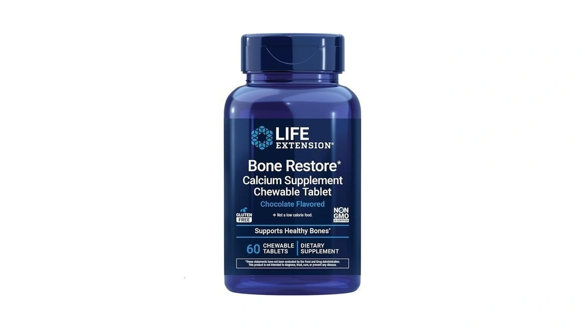 Life Extension Bone Restore Calcium Supplement Chewable Tablets, Bone Health