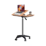 Wishacc Rolling Desk Adjustable Height, Mobile Standing Desk On Wheels,