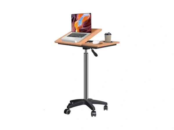Wishacc Rolling Desk Adjustable Height, Mobile Standing Desk On Wheels,
