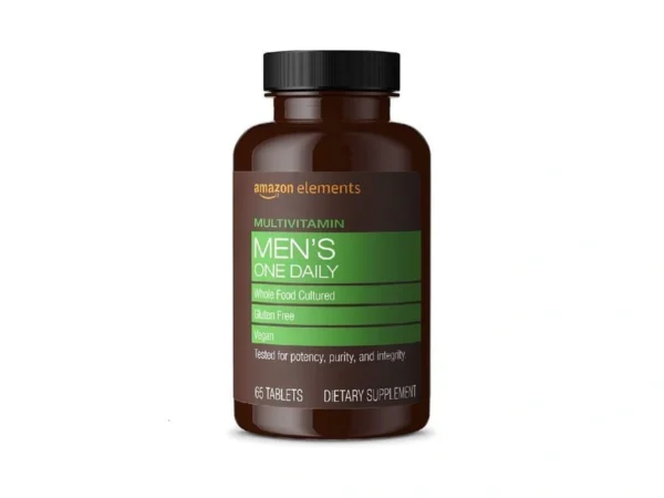 Amazon Elements Men's One Daily Multivitamin, 62% Whole Food Cultured,