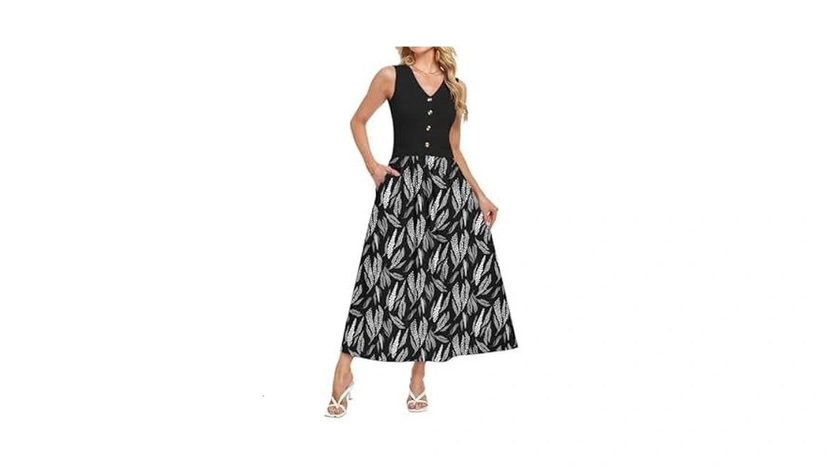 Molerani Summer Dresses Womens 2026 Casual Sleeveless V-neck Elegant Flowy