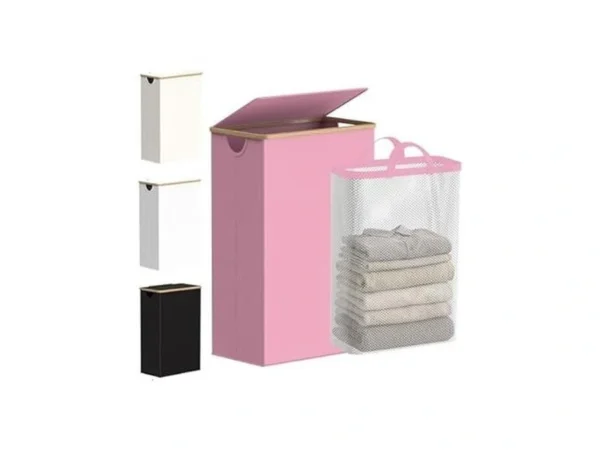Efluky Slim Laundry Basket With Lid, Narrow Laundry Hamper With