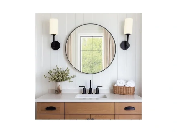 Dumos Gold Circle Mirror For Wall 24.02 Inch, Bathroom Round