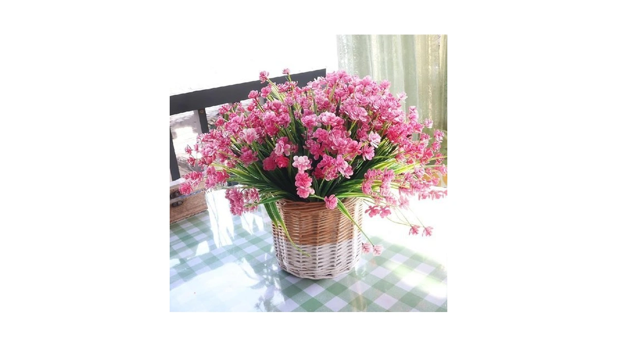 Bcblf Artificial Flowers For Outdoors, 12 Bundles Fake Outdoor Flowers,