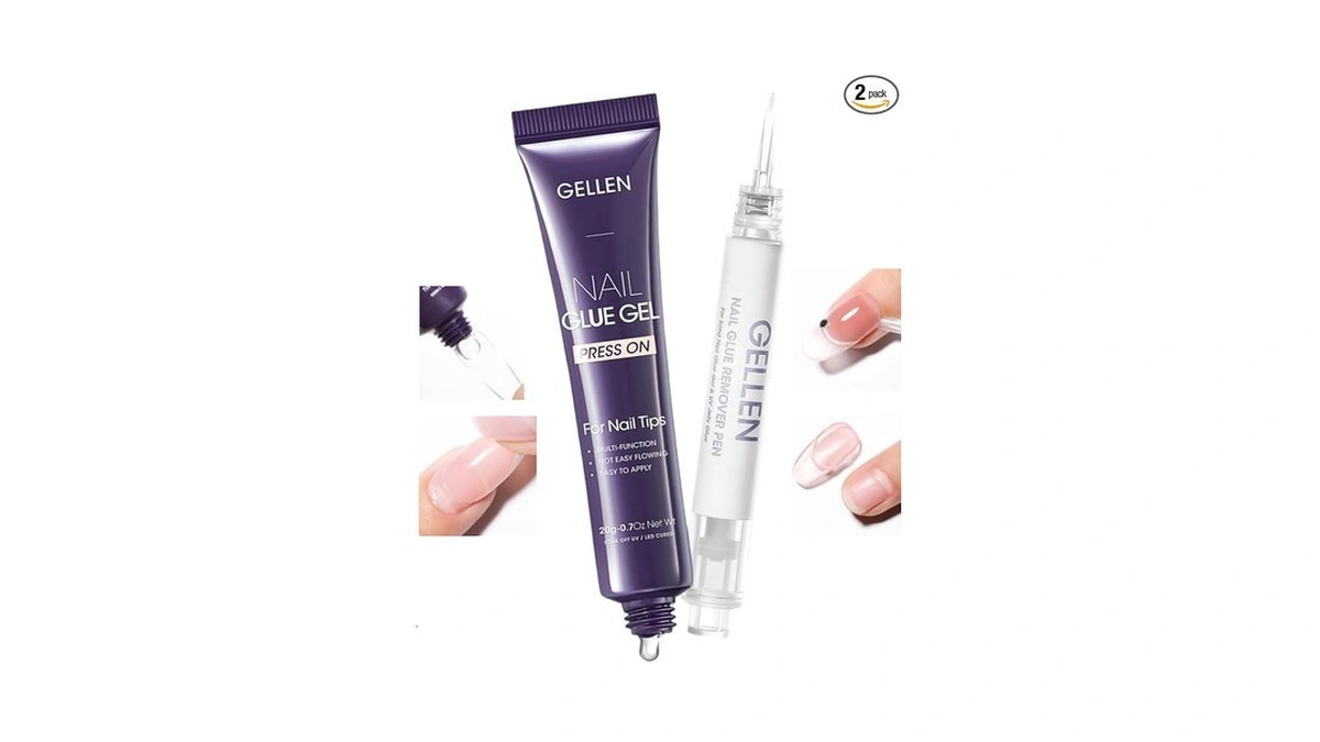 Gellen Nail Glue And Remover Kit, Uv Gel Nail Glue