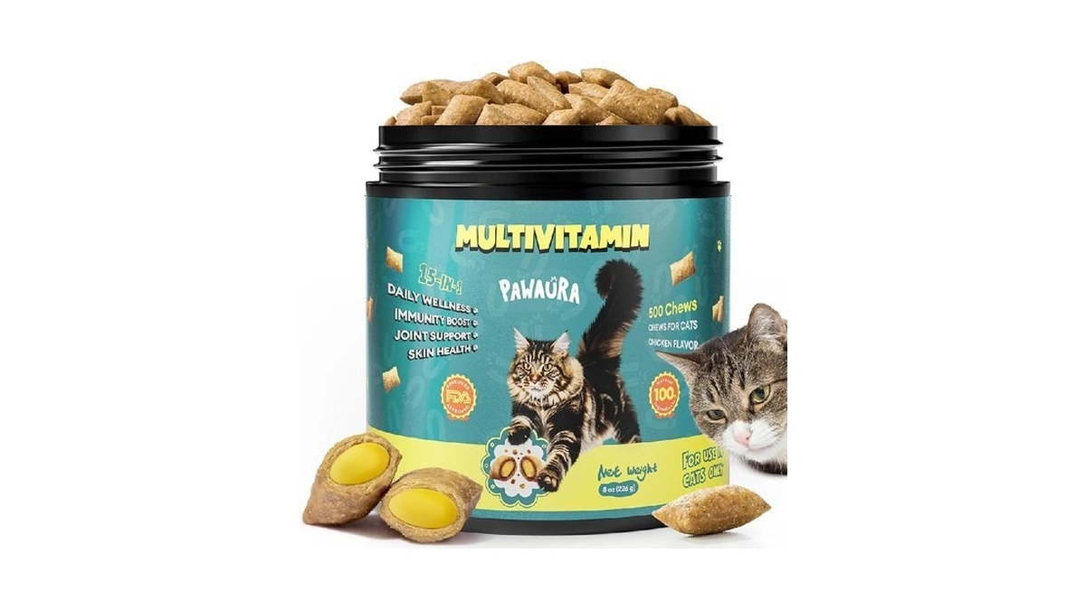 Pawaura Cat Multivitamin Treats With Taurine – Crunchy & Creamy