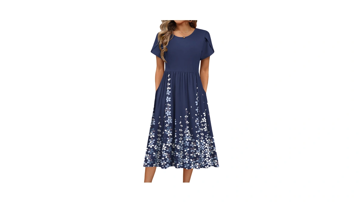 Hotouch Plus Size Summer Dresses 2026 Floral Midi Dress For