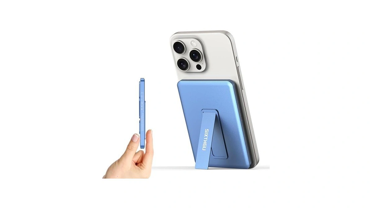 Sixthgu Magnetic Slim Portable Charger With Stand, 5000mah Wireless Power