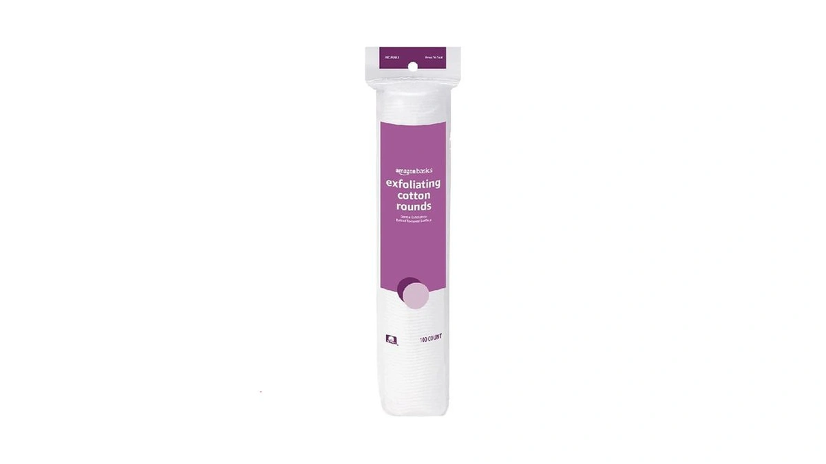Amazon Basics Exfoliating Makeup Remover Cotton Rounds, Dual-sided Textured, 100