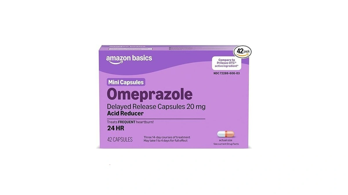 Amazon Basics Omeprazole Delayed Release Mini Capsules 20 Mg, Acid