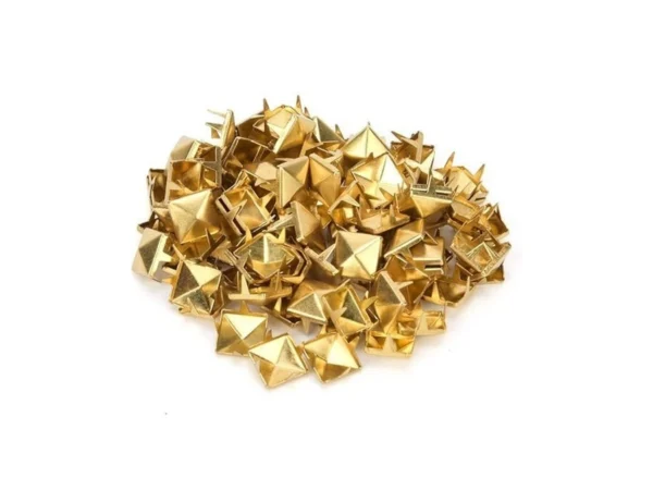 Rivets,100 Pcs 9 Mm Brass Copper Pyramid Studs 4 Prong