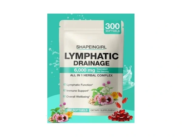 Shapeingirl Lymphatic Drainage Supplement Softgels With Dandelion, Burdock & Echinacea,
