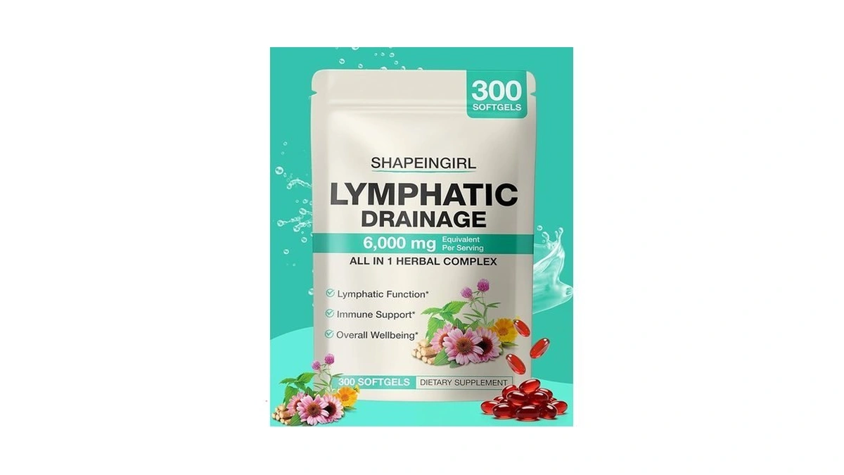 Shapeingirl Lymphatic Drainage Supplement Softgels With Dandelion, Burdock & Echinacea,