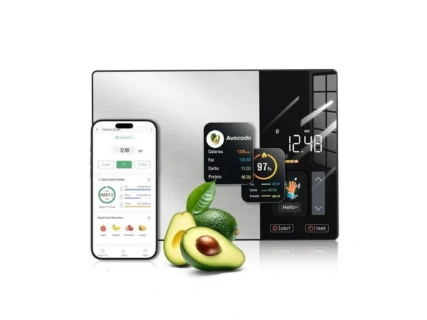 Kuaivo Smart Nutrition Food Scale With Tft Display, Tracks Calories,