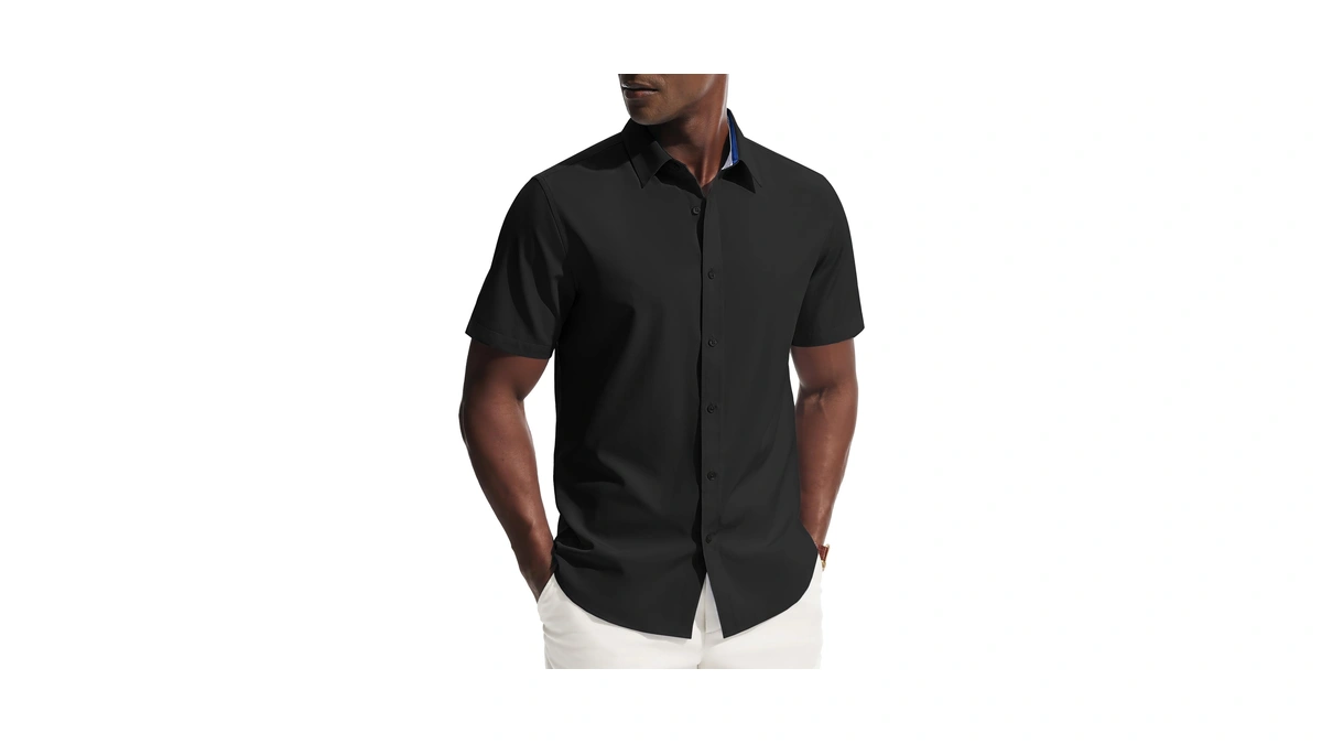 Pj Paul Jones Mens Short Sleeve Button Down Shirts Wrinkle