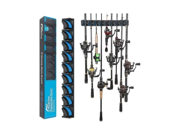 Plusinno Vertical Fishing Rod Holder, Wall Mounted Fishing Rod Rack,