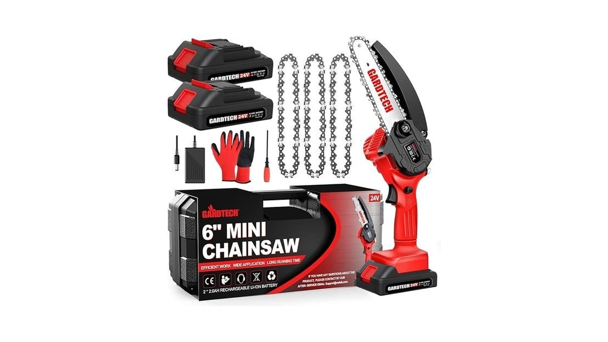 Gardtech Mini Chainsaw 6 Inch, Cordless Portable Electric Chain Saw,