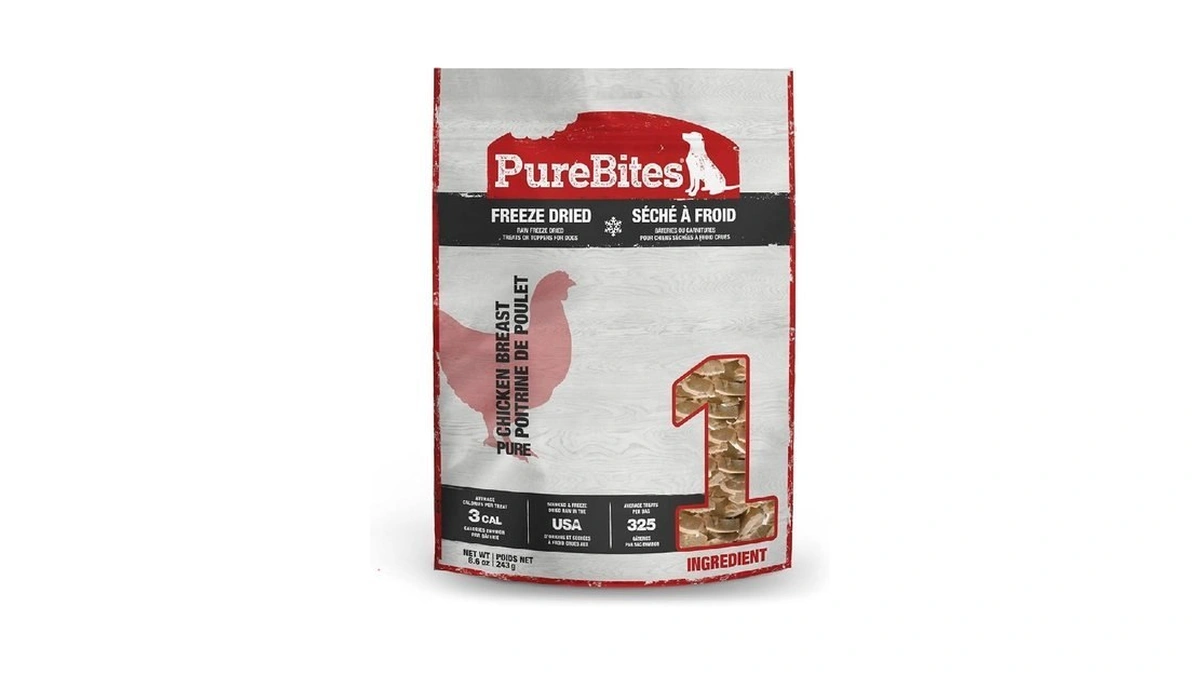 Purebites Chicken Breast Freeze Dried Dog Treats, 1 Ingredient, Made