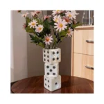 Mougigi Ceramic Dice Vase - Unique Decor For Dried Flowers,