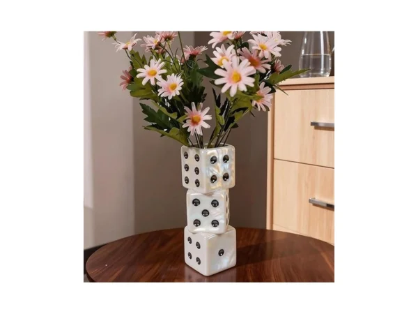 Mougigi Ceramic Dice Vase - Unique Decor For Dried Flowers,