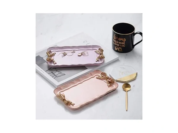 Gisela Adorable Bow-knot Trinket Dish Resin Jewelry Tray Perfect For