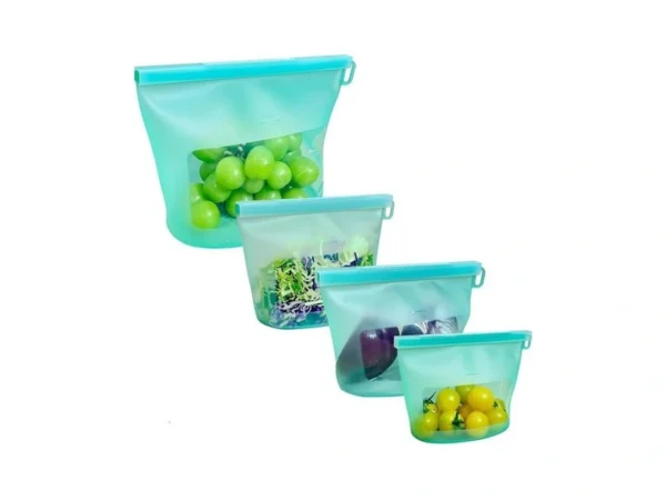 Reusable Silicone Food Storage Bags (set Of 4), Dishwasher Oven