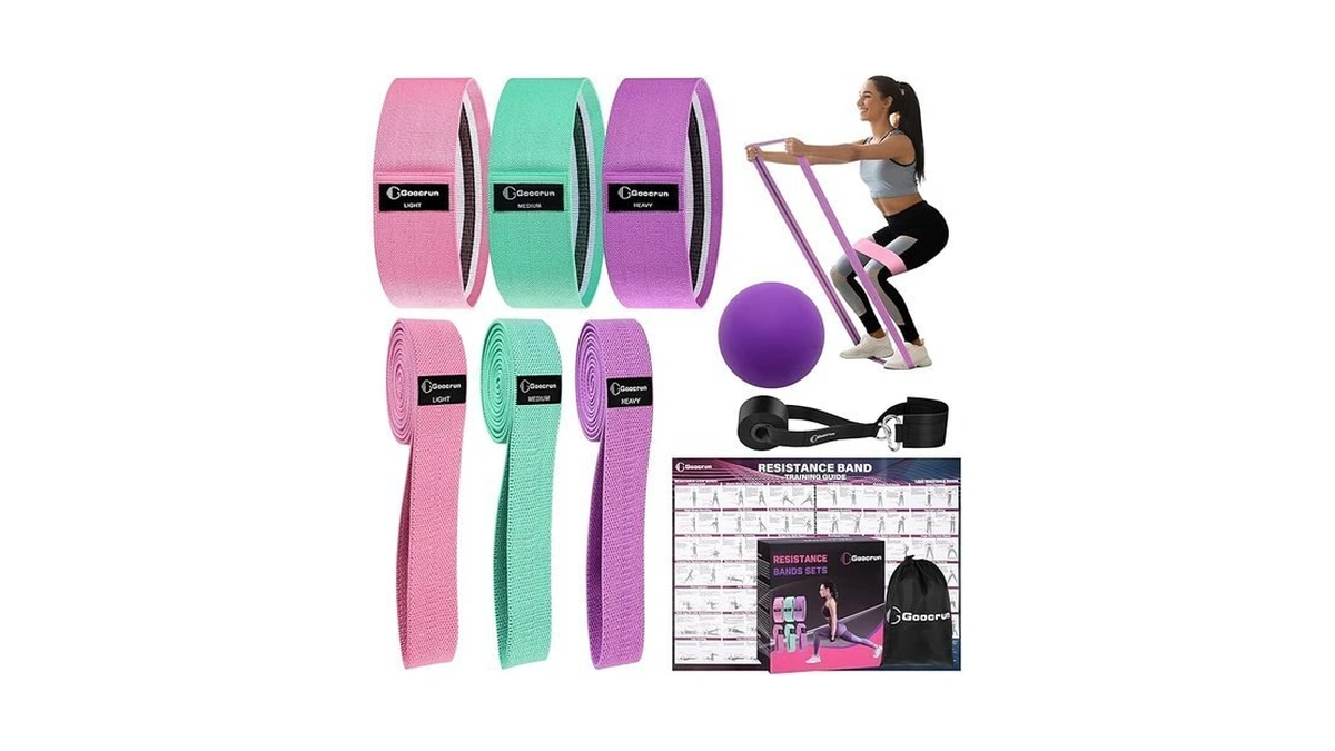 Goocrun Fabric Resistance Bands For Working Out, Belt With Multiple