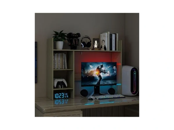 Ftzxhklx Desktop Bookshelf, 37.4’’ Wooden Desk Storage Hutch With 3