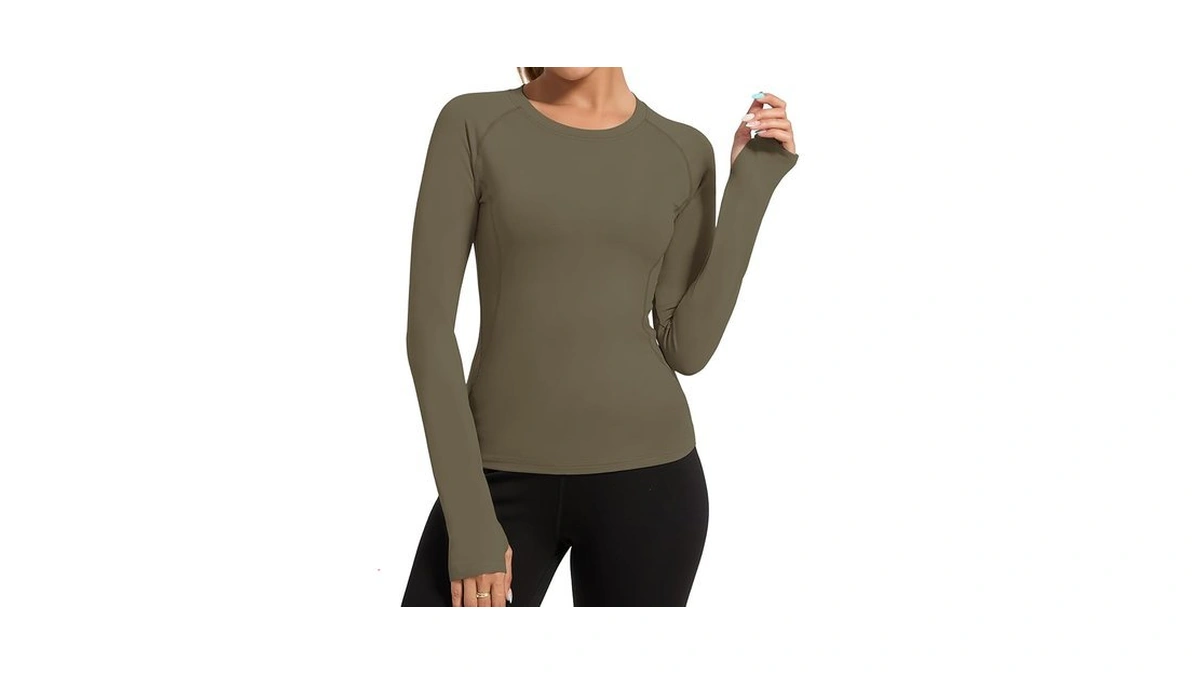 Loovoo Work Out Clothes Gym For Women Long Sleeve Tops